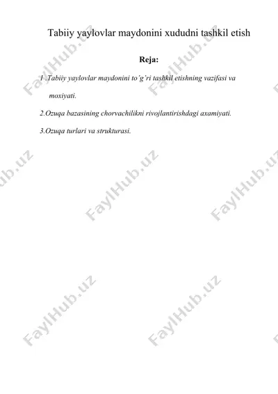 tabiiy yaylovlar maydonini xududni tashkil etish — DOC