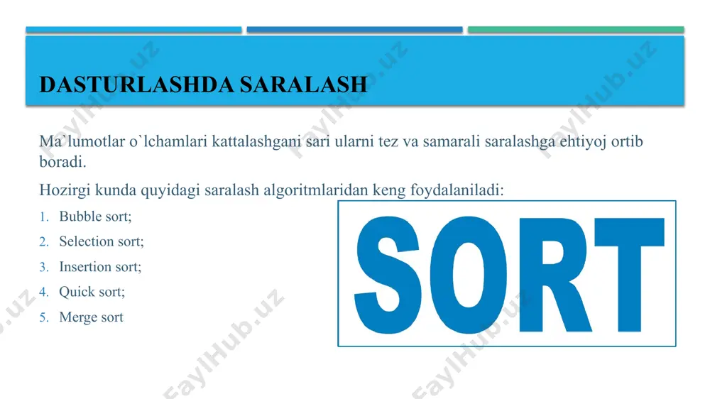 saralash algoritmlari va samaradorliklari - Page 5
