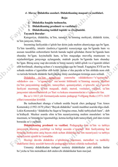 didaktika asoslari — DOCX