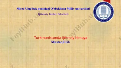 turkmanistonda ijtimoiy himoya — PPTX