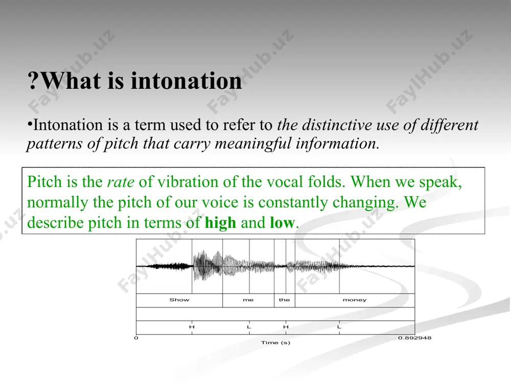 he tone can determine the meaning of the word in question _ma ma ma http://www.youtube.com/watch?v=g2bhdxcszj4 speech may be divided into tone units (tonality). each tone unit is composed of: a tonic syllable (obligatory): the syllable that carries the tone. those the part of a tone unit that extends from the first stressed syllable up to (but not including) the tonic syllable is called the head: give me those bill called to give me those if there is no stressed syllable before the tonic syllable there cannot be a head: in an hour (pre-head) the pre-head is composed of all the unstressed syllables in a tone unit preceeding the first stressed syllable. they are found in two main environments: when there is no head (i.e. no stressed syllable preceding the tonic syllable): in an hour when there is a head, as in the following example: in a little less than an …