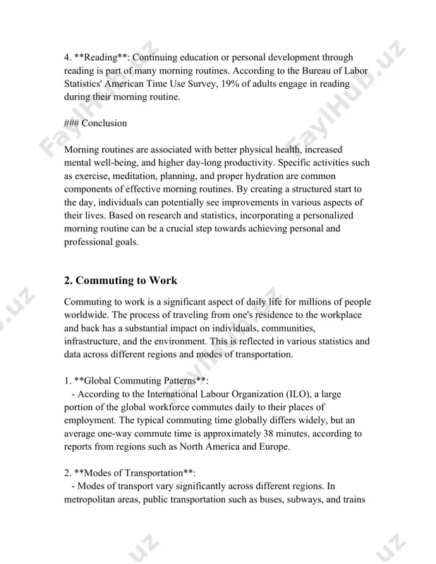 e-sharing programs, and improved public transport networks are part of future commuting solutions. the international energy agency (iea) projects that electric vehicle stock could reach 245 million by 2030 as part of efforts to reduce emissions tied to commuting. the above statistics and data illustrate the intricate factors and effects surrounding commuting to work, showcasing its complexity and importance in shaping economic, social, and environmental outcomes. 3. workplace environment ### workplace environment the workplace environment is a critical factor in determining employee satisfaction, productivity, and overall organizational success. it encompasses a variety of elements, including physical space, technological resources, company culture, and policies. this data-driven overview provides insights into key aspects of the workplace environment, supported by relevant statistics and information. #### physical work environment 1. **office layouts**: according to knoll workplace research, an effective office layout can increase productivity by up to 20%. open-plan offices have been found to …