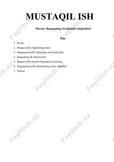 mustaqil ish — DOCX