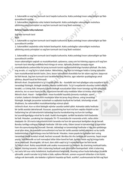 salomatlik va sog‘lom turmush tarzi — DOCX