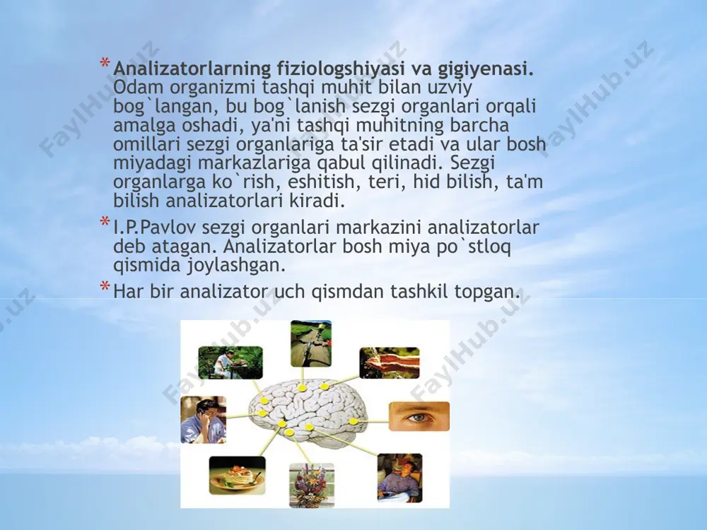 iyasining buzilishi. yaqindan ko’rish (miopiya) holati tug’ma va hayotdaorttirilgan bo’ladi. uzoqdan ko’rish (gipermetropiya) holati, asosan, tug’ma bo’ladi, ammo keksalardako’z gavhari do’ngligining kamayishi tufayli ham yuzaga kelishi mumkin. ko’rish gigiyenasi. ko’rish qobiliyati me’yorida saqlanishi uchun quyidagi gigiyenik qoidalarga rioya qilish lozim: - yorug’likning yetarli (100 - 150 luks) bo’lishi; - yorug’likning chap tomondan tushishi; - kitob, daftar, tikish va rasm chizish buyumlarining ko’zdan o’rtacha 40 sm masofada tutish (har bir odamning ikki qarichigateng masofada); - o’qish, yozish, chizish, mashg’ulotlarida har 15 minutda ko’zga 15 daqiqa dam berib derazadan uzoqqa qarash; - kundalik ovqat tarkibida a vitaminga boy taomlar (jigar, sariyog’, sabzi, qovoq)ni muntazam iste’mol qilish.