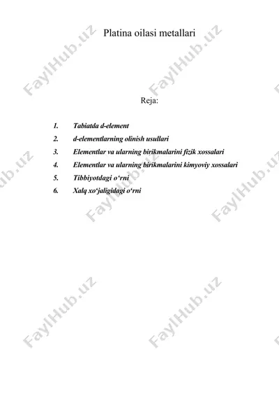 plаtinа оilаsi mеtаllаri — DOC