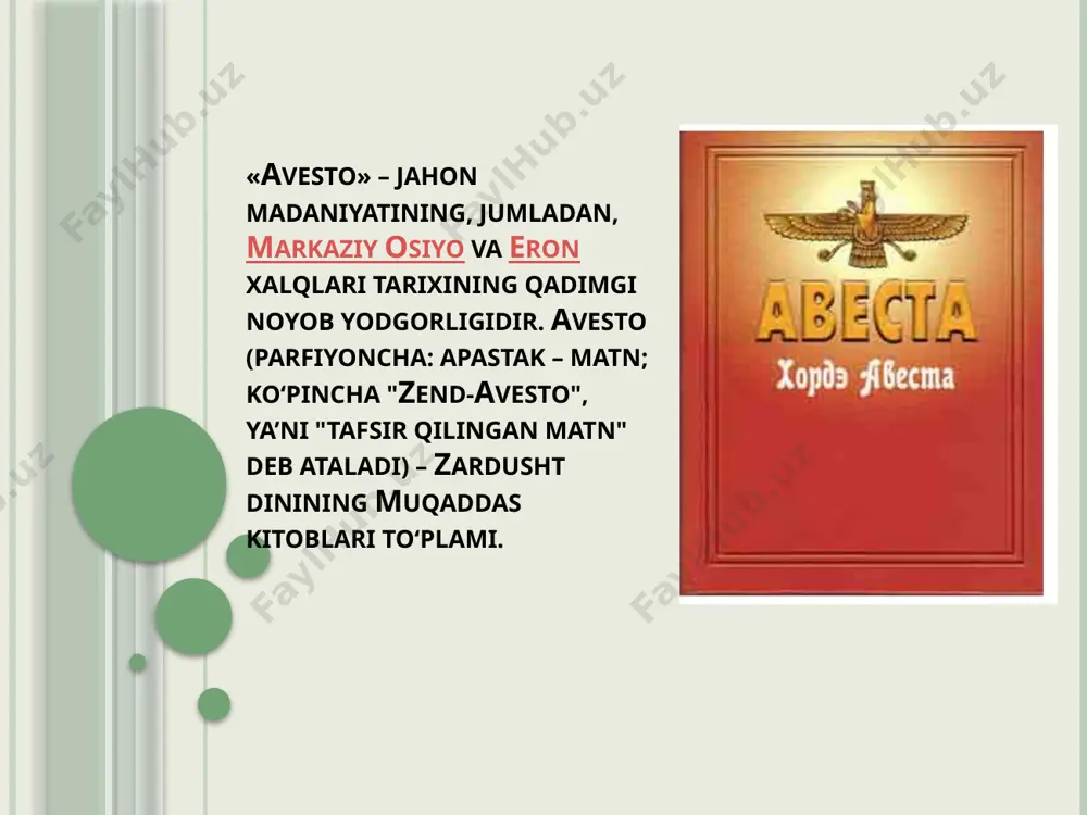avesto - qadimiy yozma yodgorlik va ularning ahamiyati - Page 2
