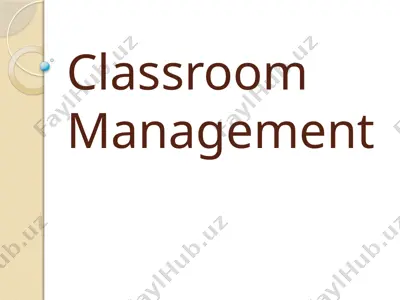 classroom management — PPT