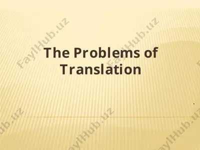 the problems of translation — PPT