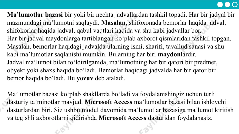 ma'lumotlar bazasi - Page 3