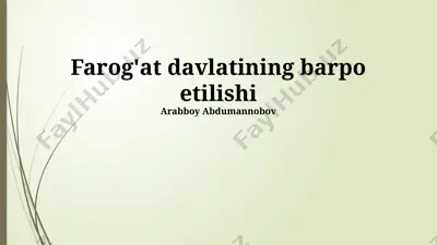 farog'at davlatining barpo etilishi — PPTX