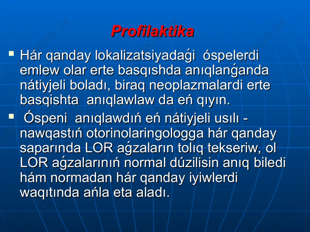nıqlawda zárúrli bolip laringoskop arqali bahalaw bolıp tabıladı, sol sebepli kómekeydi tolıq tekseriw kerek.. diagnoz qoyuida gistologiyaliq izertlew juwmaqlawshi ahimiyetke iye kómekey raki emlew usillari kómekey raki emlew usılları : xirurgiya, radiatsiya hám ximiyaterapiya. i basqıshda radiatsiya usılı qollanıladı, endolaringeal alıp taslaw, keyin bolsa radiatsiya nur terapiya jaqsi tásir etedi . ii basqıshda xirurgiya hám radiatsiya usıllarınıń kombinatsiyası eń aqılǵa say esaplanadı. iii basqıshda estrodiol usıl jetekshilik etedi: birinshi náwbette xirurgiya emlew, keyininen nurlanıw ámelge asıriladı. kómekey raki menen awırǵan nawqaslardı xirurgiya emlewde úsh túrdegi operatsiyalar qollanıladı : kómekeydi tolıq alıp taslaw (laringektomiya), kómekeydı rezektsiya qılıwdıń hár qıylı variantları hám rekonstruktiv aralasıwlar. прямая подвесная ларингоскопия — важное звено в раннем распознавании опухолей kómekey rezekciya variyantlari : хордэктомия — удаление одной голосовой складки. гемиларингэктомия — половинная резекция гортани. передняя (фронтальная) резекция гортани — удаление передней комиссуры и прилежащих к ней участков обеих голосовых складок в тех случаях, когда эти отделы оказываются …