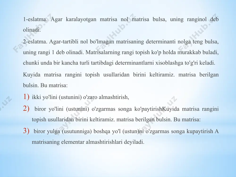 matrisaning rangi. teskari matrisa - Page 5