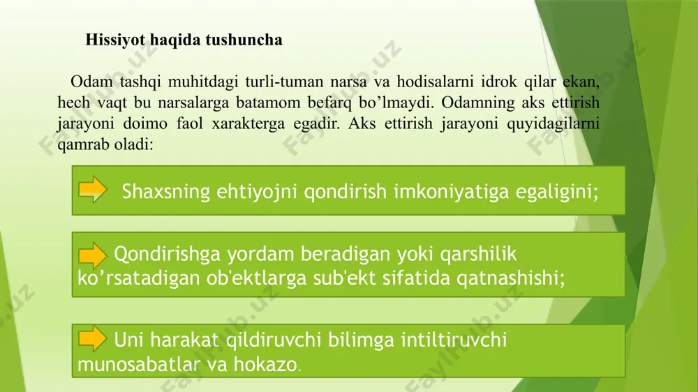 r, deb keltiriladi. umuman olganda iroda shaxs faolligining ko’rinishi hisoblanadi. shu bois uning yuzaga kelishi bir qator harakatlarni amalga oshirilishi bilan izohlanadi. irodaviy harakatlar bosqichlari maqsad va unga erishishiga intilish maqsadga erishish imkoniyatlarini topish motivlarni paydo bo'lishi va imkoniyatlarni mustahkamlash. motivlar kurashi va tanlash. biror fikrni qabul qilish qabul qilingan qarorni amalga oshirish irodaviy harakatlarda har doim maqsad aniq bo’ladi. odam o’z oldiga qo’ygan maqsadidan kelib chiqadigan natijalarni ham oldindan tasavvur eta oladi. ana shuning uchun har qanday qiyinchiliklarni yengib bo’lsa ham maqsadini amalga oshirishga intila boradi. masalan, odam biror imorat solayotgan paytda oxirgi natija qanday bo’lib chiqishini juda yaxshi tasavvur etadi va shuning uchun qanday qiyinchiliklar bo’lsa ham yengib ishni davom ettira beradi. yoki talaba universitetning birinchi kursiga kirganda qanday mutaxassis bo’lib chiqishini yaxshi biladi va shuning uchun barcha qiyinchiliklarga chidab o’qishni davom ettira beradi. umumiy irodaviy faoliyatni yoki alohida aktni amalga oshirishning muhim xususiyatlaridan biri amalga oshirilayotgan harakatlarning …