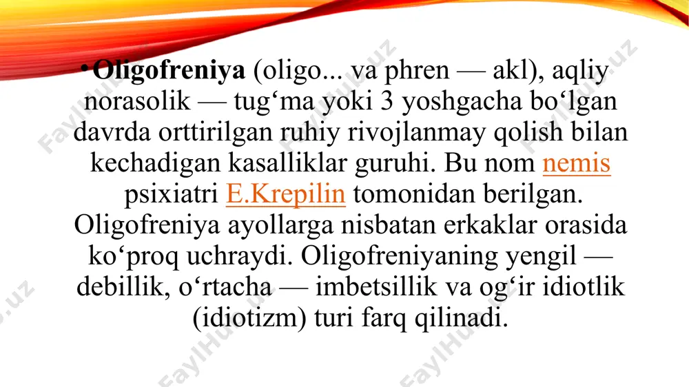 yashaydilar. demensiyaning belgilari va alomatlari miyadagi bir vaqtlar sog'lom boʻlgan neyronlar yoki asab hujayralari ishlashni to'xtatganda, boshqa miya hujayralari bilan aloqani yo'qotganda va o'lib ketganda paydo bo'ladi. har bir inson qarigan sari ba'zi neyronlarni yo'qotsa-da, demensiya bilan og'rigan odamlar ko'proq yo'qotishlarni boshdan kechirishadi. demensiyaning belgilari turlicha bo'lishi mumkin va quyidagilarni o'z ichiga olishi mumkin: xotirani yo'qotish, noto'g'ri fikrlash va chalkashliklarni boshdan kechirish gapirish, fikrlarni tushunish va ifoda etish yoki o'qish va yozishda qiyinchilik tanish mahallada sarson bo'lish va adashish pulni mas'uliyat bilan ishlatish va to'lovlarni to'lashda muammolar takroriy savollar tanish narsalarga murojaat qilish uchun noodatiy so'zlardan foydalanish oddiy kundalik vazifalarni bajarish uchun ko'proq vaqt talab etiladi oddiy kundalik faoliyat yoki voqealarga qiziqishni yo'qotish gallyutsinatsiya yoki aldanish yoki paranoyani boshdan kechirish impulsiv harakat qilish boshqa odamlarning his-tuyg'ulariga e'tibor bermaslik muvozanatni yo'qotish va harakat bilan bog'liq muammolar aqliy va rivojlanishida nuqsonlari boʻlgan odamlar yoshi ulg'aygan sari demensiyani rivojlanishi mumkin va ularning alomatlarini …
