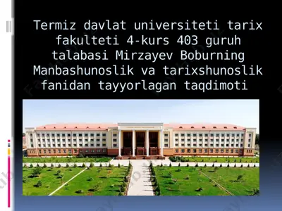 amir temur va temuriylar davrida bunod etilgan me'moriy obidalar — PPTX