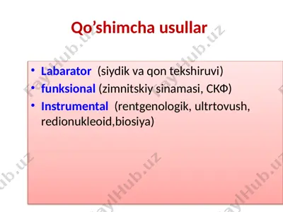 urologik diagnostika apparatlari — PPTX