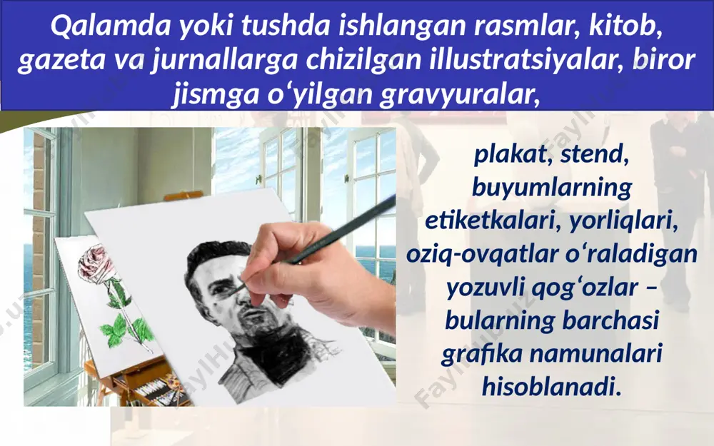 tasviriy san’atning turlari va janrlari. 4- sinf - Page 5