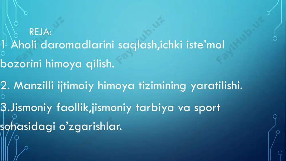 aholi daromadlarini saqlash, ichki iste’mol bozorini himoya qilish - Page 2