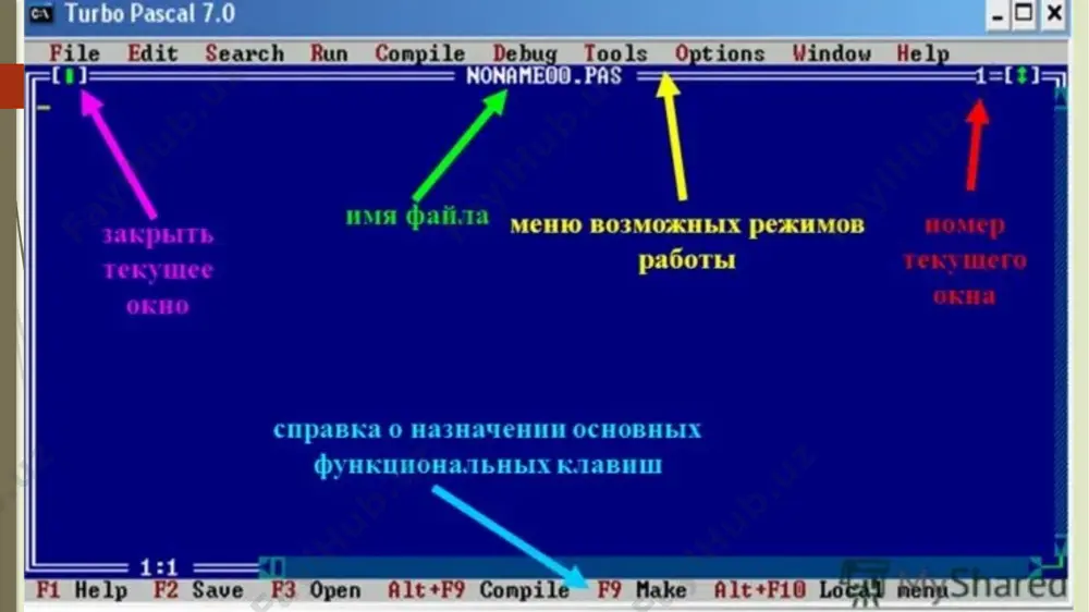 kiriting . berilgan raqamning raqamlari yig'indisini chop eting. dastur natijasi: tsiklni takrorlash… qadar… ( aylanish avval ) takrorlang ; ; ... ; loop kamida 1 marta bajariladi noto'g'ri bo'lganda ishlaydi ( false qaytaradi ) operator qavslari boshlanadi... end kerak emas vazifa : 1 dan n gacha natural sonlar yig‘indisini hisoblang . dastur natijasi: uchun / pastga …do… ( loop for ) uchun :=n1 to/ pastga n2 qiladi boshlanishi ; ; ... ; oxiri; i o'zgaruvchisiga n1 boshlang'ich qiymati beriladi uchun​ i har safar 1 ga oshiriladi va sikl i =n2 ga qadar bajariladi agar 1-blokda bayonot mavjud bo'lsa, siz operator qavslarini start ... end olib tashlashingiz mumkin vazifa : n natural sonining faktorialini hisoblang . dastur natijasi: image1.png image2.png image3.png image4.png image5.png image6.png image7.png image8.png image9.png image10.png image11.png image12.png image13.png image14.png image15.png image16.png image17.png image18.png /docprops/thumbnail.jpeg