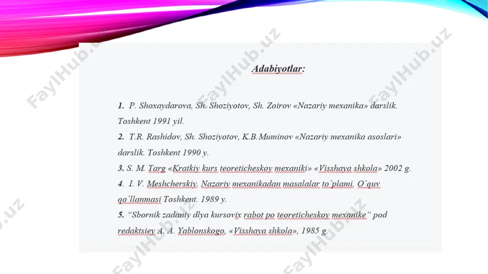 jismlarning og'irlik markazini aniqlash usullari - Page 2