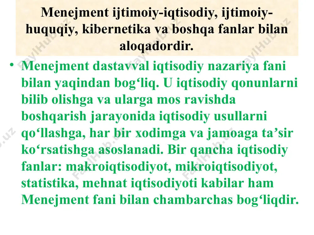 lariga bo’ysunadilar. davlat ta’lim muassasalari bilan bir vaqtda nodavlat ta’lim muassasalarining faoliyat ko’rsatishi ham ta’limni boshqarishning jamoatchilik xarakterini ifodalaydi. umumiy o’rta ta’lim maktabi, akademik litsey va kasb-hunar kollejlari haqidagi nizom, ta’lim muassasalarining ustavi — ta’lim muassasalarini boshqarish va unga rahbarlik qilishning asosiy hujjati. o’zbekiston respublikasining «umumiy o’rta ta’lim to’g’risida»gi nizomi o’zbekiston respublikasi vazirlar mahkamasining 1998-yil 13 maydagi 203-sonii qaroriga muvofiq qabul qilingan. ushbu nizomda quyidagi masalalar yoritilgan: umumiy qoidalar. umumiy o’rta ta’limning maqsadi va vazifalari. umumiy o’rta ta’limni tashkil etish. o’quv-tarbiya jarayonini tashkil etish va uning mazmuni. pedagog kadrlarni tayyorlash. qayta tayyorlash va ularning malakasini oshirish. umumiy o’rta ta’limni boshqarish. mablag’ bilan taminlash va moddiy-texnika ta’minoti. xalqaro hamkorlik. nizomga asosan, umumiy o’rta ta’limning maqsadi o’quvchilarni davlat ta’lim standartlariga muvofiq o’qitish va tarbiyalash hamda shaxsning ta’lim olish huquqini ro’yobga chiqarish hisoblanadi. umumiy o’rta ta’lim mazmunini yoritish nizomning asosiy g’oyalaridan biri bo’lib, majburiv va qo’shimcha komponentlar umumiy o’rta ta’lim mazmunining asosini tashkil …