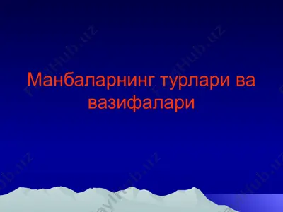 манбаларнинг турлари ва вазифалари — PPTX