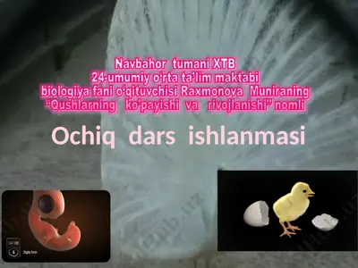 "qushlarning ko’payishi va rivojlanishi" — PPTX