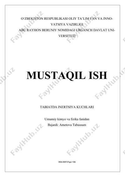 tabiatda inertsiya kuchlari — DOCX