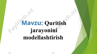 quritish jarayonini optimallashtirish — PPTX