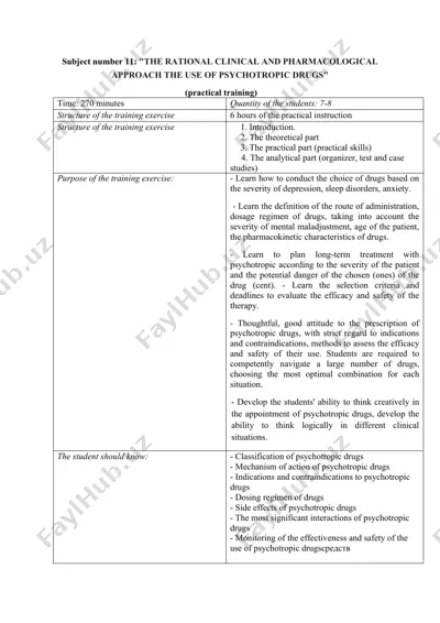 practical training on the rational use of psychotropic drugs — DOCX