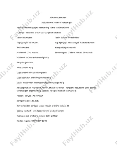 abduvoitova muhlisa norbek qizi — DOCX