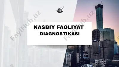 kasbiy faoliyat diagnostikasi — PPTX