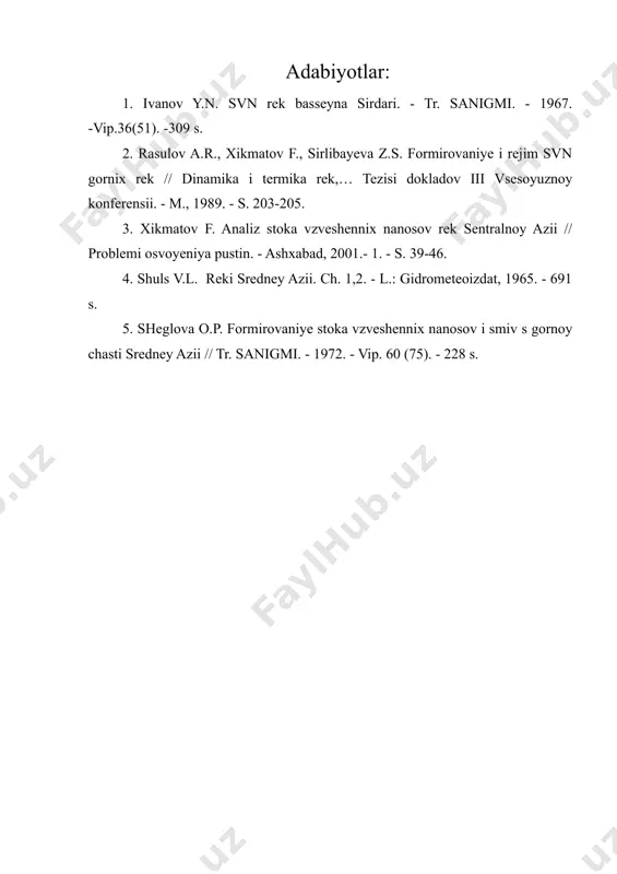 chirchiq-ohangaron havzasi daryolari muallaq oqiziqlarining ekstremal qiymatlarini aniqlash - Page 4