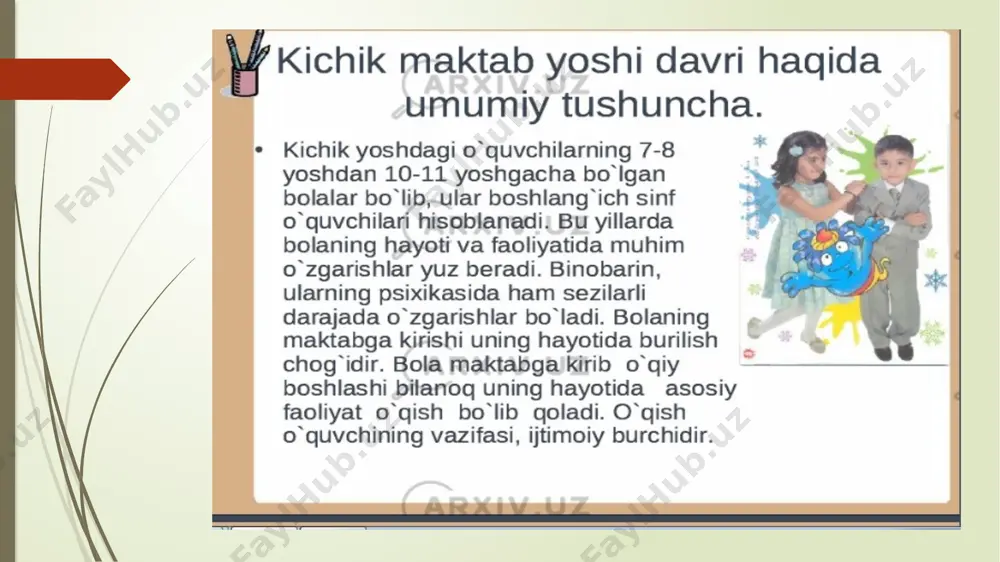 kichik maktab yoshi davrida psixik rivojlanish xususiyatlar - Page 5