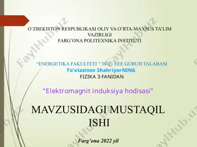 elektromagnit induksiya hodisasi — PPTX
