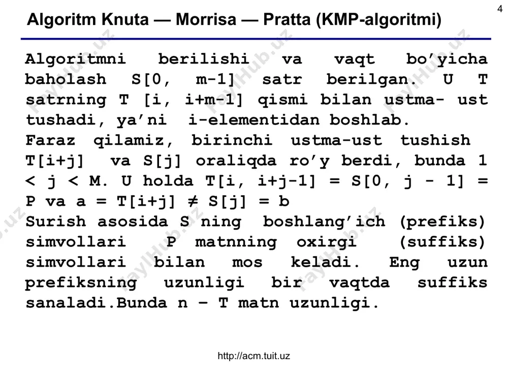 knut-morris-pratt algoritmlari - Page 4