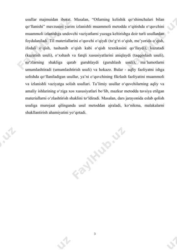 qa ko‘plab allomalar ilm-ma’rifatga ma’naviy-axloqiy tarbiya omili sifatida qaraganlar. ilm-ma’rifatga beqiyos hurmat bilan qaragan xalqimiz qanday qiyinchilik va to‘siqlar bo‘lmasin, o‘z farzandlarining savodli bo‘lishini orzu qilganlar, ularini yoshligidanoq maktabga o‘qishga berganlar. maktabdor domlalar o‘z usullari va tajribalariga asoslanib bolalarga saboq berganlar. bundan o‘zbekistonda o‘qitishning o‘ziga xos usullari mavjud bo‘lgan va ular rivojlanib borgan degan xulosaga kelish mumkin. bu jarayon silliq kechmagan, ba’zi xato va kamchiliklar ham bo‘lganligi tabiiy. chunonchi, xx asrning 20-yillarida maktabni rivojlantirishda juda jiddiy xatolarga yo‘l qo‘yilgan. kompleks dasturlarda ona tilini o‘qitish tizimi buzilgan: grammatik, orfografik ko‘nikmalarga yetarli ahamiyat berilmagan. savod o‘rgatishda yaxlit so‘z metodi tilning fonetik xususiyatlariga mos kelmagan, analitik-sintetik ishlar ta’minlanmagan, puxta, to‘g‘ri yozuv masalalari uchun zamin yaratilmagan.[footnoteref:1] [1: hamroyev a. boshlangʻich sinflarda ona tili oʻqitish metodikasi. –buxoro. -216 b.] keyinchalik 1931- yil 5- sentabrda qabul qilingan “boshlang‘ich va o‘rta maktab haqida”gi, 1932- yil 25-avgust qabul qilingan «boshlang‘ich va o‘rta maktab o‘quv dasturlari rejimi haqida»gi qarorlar …