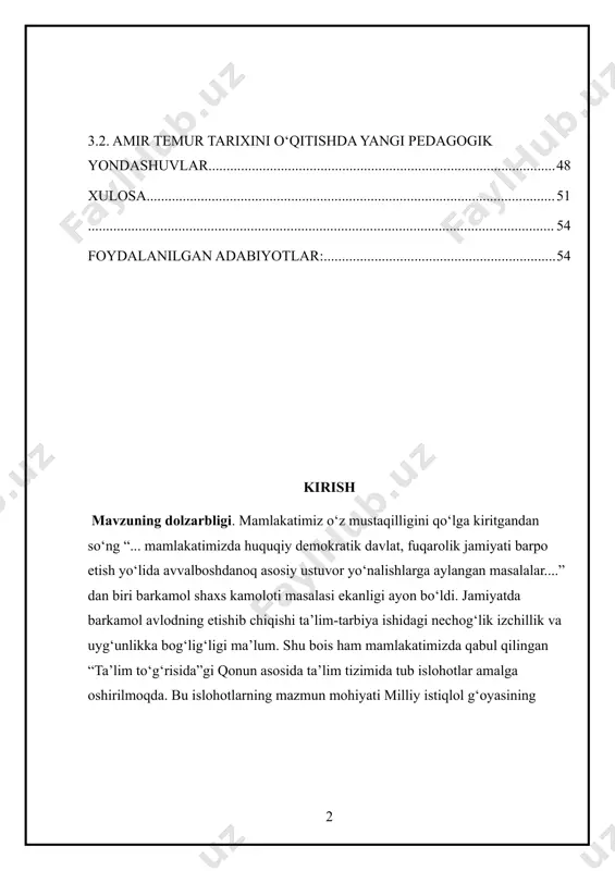 larimiz yaratgan urf-odatlarda, ulug‘ allomalarimiz qoldirgan boy va bebaxo merosga borib taqaladi. ibn sino, al-forobiy, al-xorazmiy, al-beruniy, qozizoda rumiy, amir temur, ulug‘bek, ali qushchi, bobur, alisher navoiy kabi ulug‘ mutafakkirlar, inson ma’naviy va tafakkur dunyosini boyitishda, insoniy ongni, madaniy- ma’rifiy qarashlarini o‘zgarishda, o‘z davrida va keyinchalik ham asosiy ro‘l o‘ynadilar. ular tomonidan inson kamolotiga doir beqiyos, ta’limotlar yaratildi. ularning axloq-odobiga doir ma’naviy qarashlari butun jaxonga o‘rnak bo‘larli man’o va mazmun kasb etdi. men milliy merosimizga murojaat qilib, jahongashta sarkarda bobomiz amir temurning tuzuklarida ilgari surilgan barkamol tarbiyasi borasida olib borgan bildirgan fikr-mulohazalarini, tuzuklardagi g‘oyalardan foydalanish xususida to‘xtalmoqchiman. sarkarda bobomiz amir temurning tuzuklarida ilgari surilgan barkamol insonni tarbiyalash haqidagi axloqiy fikrlari bugungi kun yoshlar tarbiyasi uchun ham muxim ekanligini hammamiz bilamiz. ularning inson tarbiyasi haqidagi qarashlari mustaqil respublikamizni kamolga yetkazishda muhimdir. shaxsni tarbiyalashda soxibqiron haqidagi rivoyatlardan boshlang‘ich ta’lim jarayonidan boshlab o‘qishi, sinfdan tashqari o‘qish, odobnoma va turli tadbirlarda foydalanish, ulardan foydalanishning …