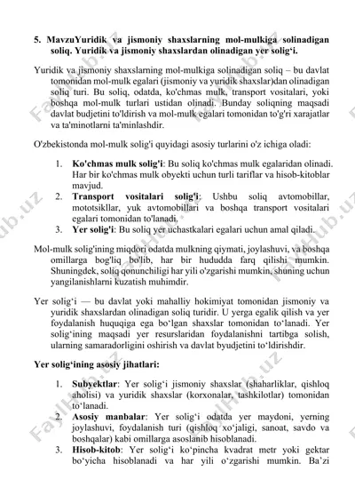 mol-mulk solig'i — DOCX