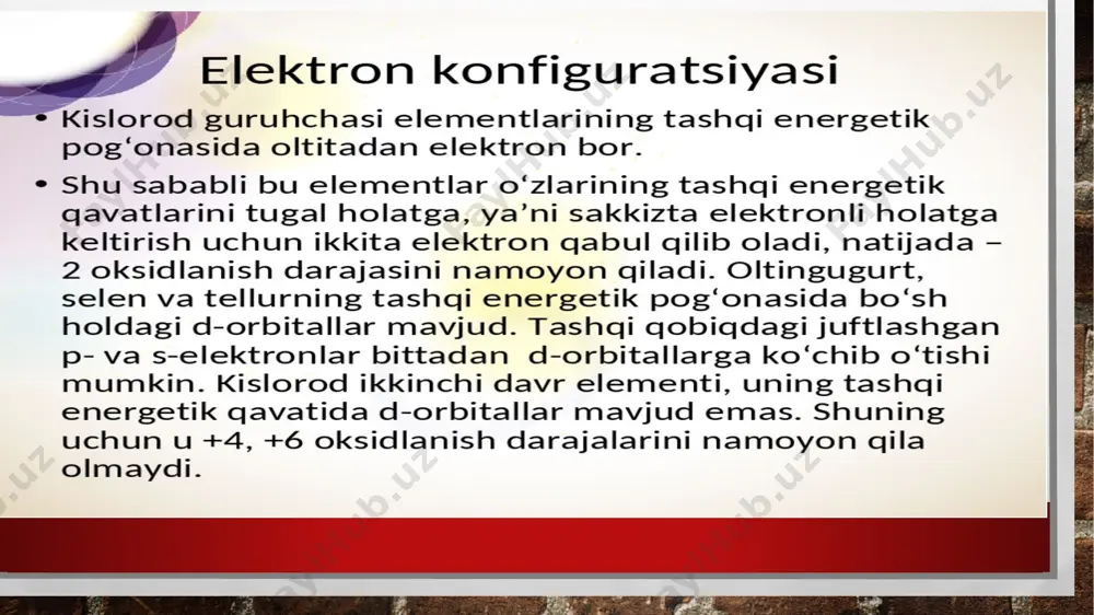 kislorod guruhchasi elementlari - Page 5