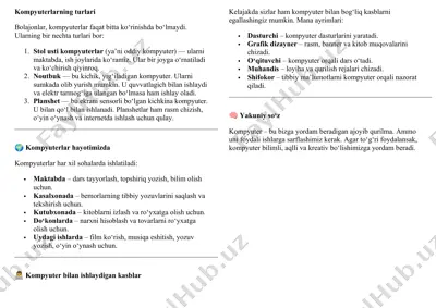 kompyuterlarning turlari — DOCX