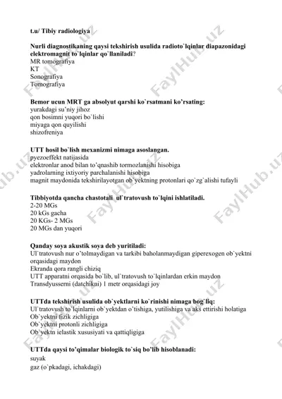 tibbiy radiologiya — DOCX
