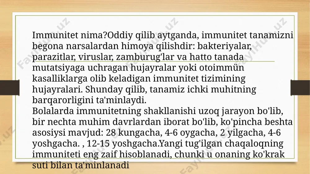 immunitet tizimining shakllanishi va yoshga bog‘liq o‘zgarishlari - Page 4