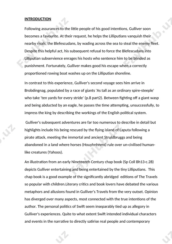of poetry's demands on his meaning. in works such as a tale of a tub and gulliver 's travels. the last chapter presents gulliver 's travels to the reader with a different experience of language from other works of swift. main part 1. the seventeenth century world of language this chapter is concerned with the ideas and movements surrounding language in the late seventeenth and early eighteenth centuries. in particular, i examine the tendency to consider language as having positive and negative aspects, and the results of this thinking. these results feed into swift's views about language, and later i will consider some of these, and their relationship to the rest of his works. the divided attitude of the period towards language is discussed in detail in a key work, thomas sprat's history of the royal society of london. as the society's secretary and chief apologist, sprat is at pains …