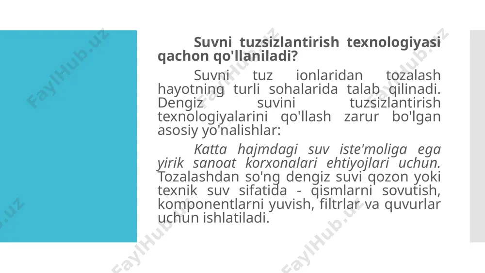 suvni tuzsizlantirish va chuchuklashtirish usullari - Page 5
