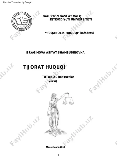 ma'ruzalar kursi (tutorial) — PDF