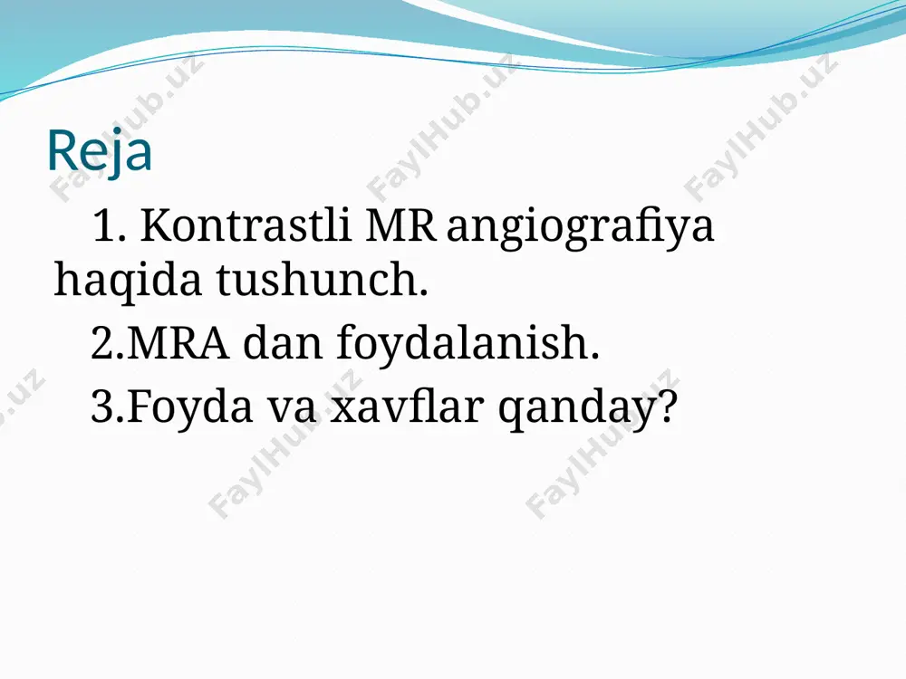 kin. shifokorlar angiografiyani quyidagi usullar yordamida amalga oshiradilar: - floroskopiya (rentgen nurlari) kateterlarni qon tomirlariga joylashtirishga yordam beradi va ularni vizualizatsiya qilish uchun kontrastni kiritadi. - kompyuter tomografiyasi (kt) - magnit-rezonans tomografiya (mr magnit-rezonans angiografiyada (mra) kuchli magnit maydon, radiochastota to'lqinlari va kompyuter qon tomirlarini baholash va anormalliklarni aniqlashga yordam beradi. ushbu imtihon, barcha mr-ga asoslangan imtihonlar singari, nurlanishdan foydalanmaydi. uskunalar qanday ko'rinishga ega? an'anaviy mra birligi aylana magnit bilan o'ralgan silindr shaklidagi katta naychadir. siz magnit markaziga qarab tunnelga kiradigan stolda yotasiz. jarayon ishlashi rentgen va tomografiyasidan (kt) farqli o'laroq, mri nurlanishdan foydalanmaydi. buning o'rniga, radio to'lqinlar tanada tabiiy ravshan mavjud bo'lgan vodorod atomlarini qayta tiklaydi. bu to'da hech qanday qanday o'zgarishlarga olib kelmaydi. vodorod atomlari issiqlik holatiga qaytganlarida, ular to'g'ridan-to'g'ri tiklanishning turiga qarab turli energiya chiqaradilar. skaner bu energiyani ushlaydi va bu ma'lumotlardan tashqari rasm yaratadi. mra qachon kerak bo'ladi? sizning shifokoringiz tor arteriya kabi muammoni tashxislash uchun …