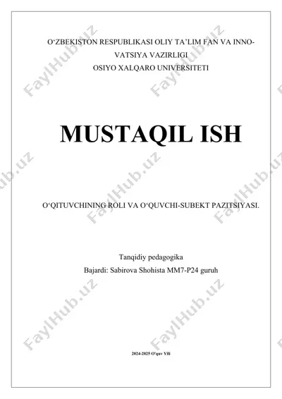 tanqidiy pedagogika — DOCX