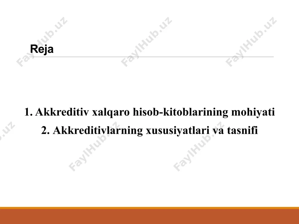 siyaning turli bosqichlarida undan komissiya olinadi. biroq, u tashqi iqtisodiy bitim ishtirokchilariga kontragent o'z majburiyatlarini bajarishiga qo'shimcha ishonch beradi. shunday qilib, import qiluvchi eksportyor tovarni yetkazib bermaguncha to‘lovni olmasligiga ishonch hosil qilishni istaydi, eksport qiluvchi esa import qiluvchi tovar uchun to‘lovni amalga oshirmaguncha tovardan foydalana olmasligiga ishonch hosil qilishni istaydi. bunday vaziyatda bitim ishtirokchilari xalqaro hisob-kitoblarni amalga oshirish uchun bank vositachiligiga murojaat qilishlari mumkin. shunday qilib, to'lovning akkreditiv shakli quyidagilarda qo'llaniladi: 1) tomonlar birinchi marta tashqi savdo shartnomasini tuzganda va xaridorning kredit layoqatiga, shuningdek, xaridor mamlakatidagi iqtisodiy yoki siyosiy vaziyatning barqarorligiga shubha tug'ilganda; 2) agar kontragentlar mamlakatlari qonunchiligida ochiq hisobvaraq yoki avans to'lovi bo'yicha hisob-kitoblardan foydalanishga ruxsat bermaydigan muayyan valyuta yoki boshqa cheklovlar mavjud bo'lsa; 3) agar moliyalashtirish zarur bo'lsa: to'lovning akkreditiv shakli ushbu protsedurani arzonlashtiradi va ko'pincha osonlashtiradi. hozirgi vaqtda xalqaro hujjatli akkreditivlar aksariyat hollarda hujjatli akkreditivlar bo'yicha yagona bojxona va amaliyotga (xalqaro savdo palatasining amaldagi tahriri 2007 yil …